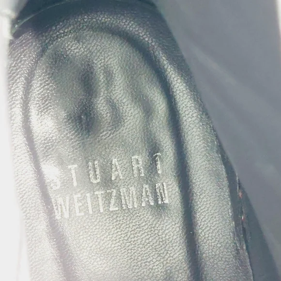 Stuart Weitzman Women's Black Leather Kitten Heel Back Zip Ankle Boots I464 - Picture 8 of 11